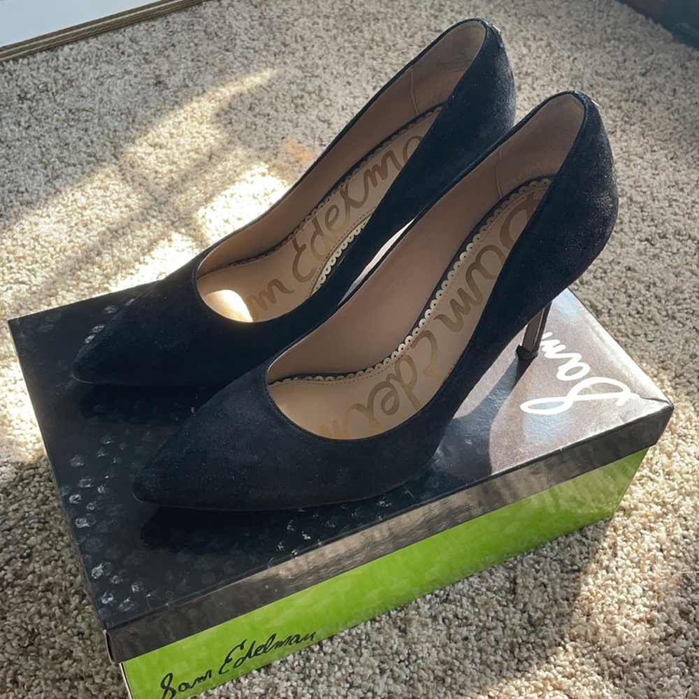 Black Suede Heels 3.5inch